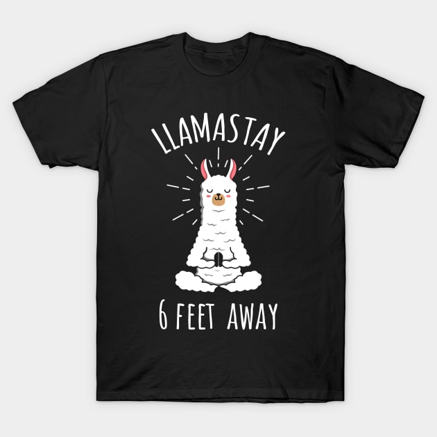 Llamastay 6 Feet Away Funny Llama Social Distancing Shirt T-Shirt by Kelley Clothing